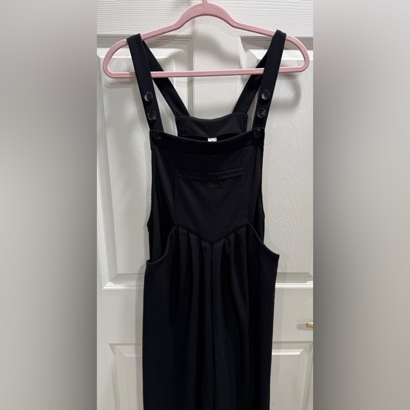HALARA Black Wide Leg Overall Jumpsuit Size Medium NWT Adjustable Straps Pockets - Picture 4 of 15